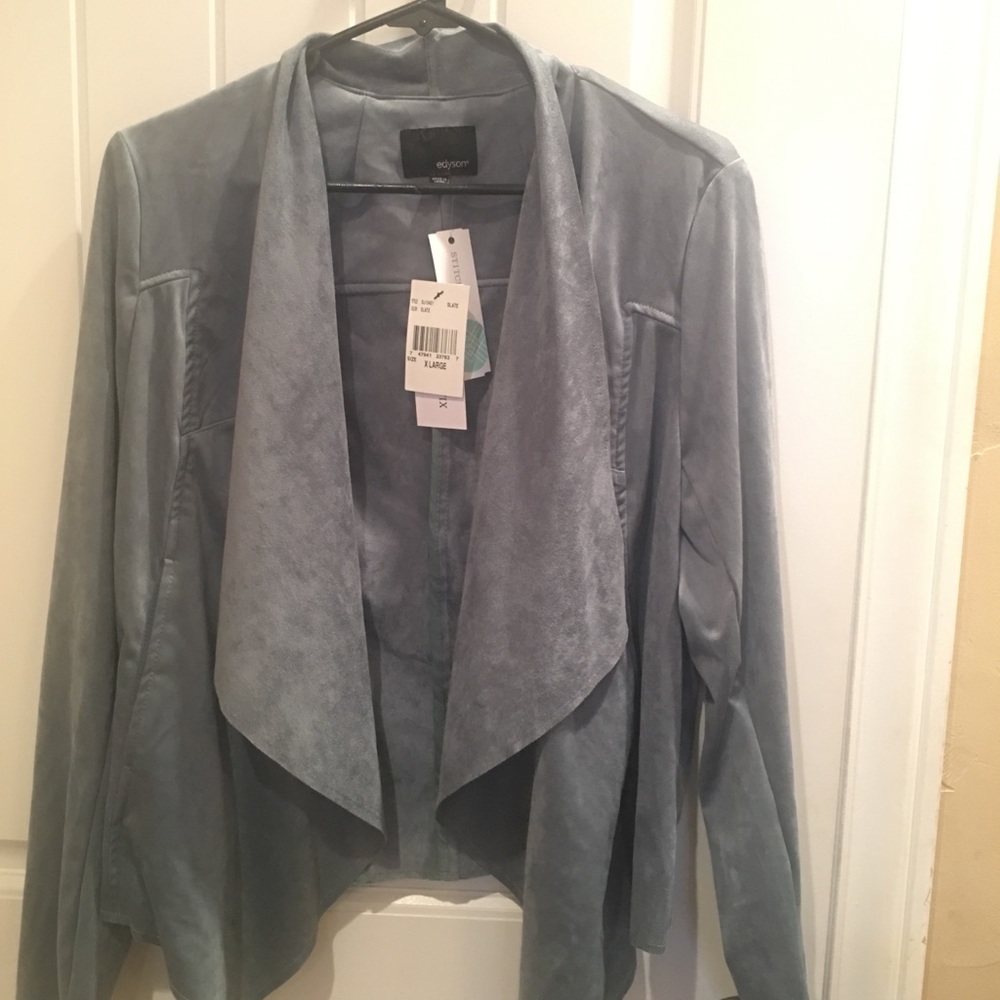 Blue grey suede jacket